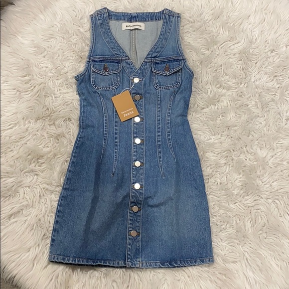 NEW • Reformation • Colby Denim Jean Mini Dress 2 - Picture 6 of 7